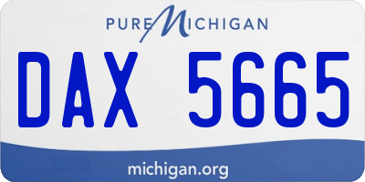 MI license plate DAX5665