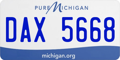 MI license plate DAX5668