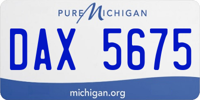 MI license plate DAX5675