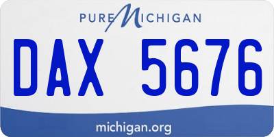 MI license plate DAX5676