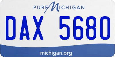 MI license plate DAX5680