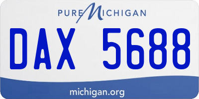 MI license plate DAX5688