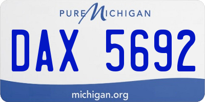 MI license plate DAX5692