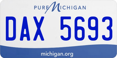 MI license plate DAX5693