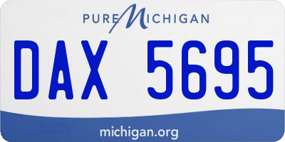 MI license plate DAX5695