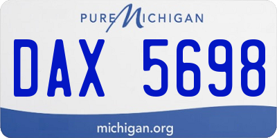 MI license plate DAX5698