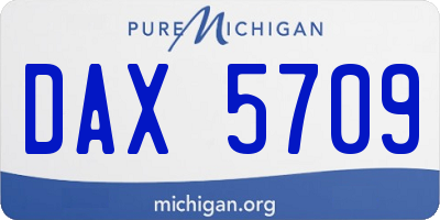 MI license plate DAX5709