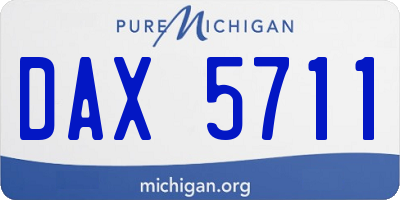 MI license plate DAX5711