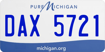 MI license plate DAX5721