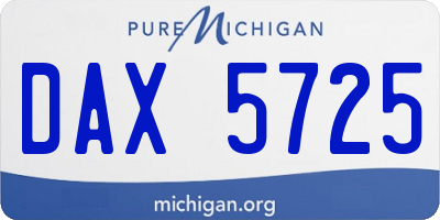 MI license plate DAX5725