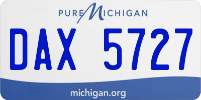 MI license plate DAX5727