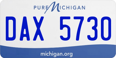 MI license plate DAX5730