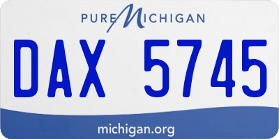 MI license plate DAX5745