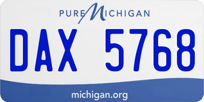 MI license plate DAX5768