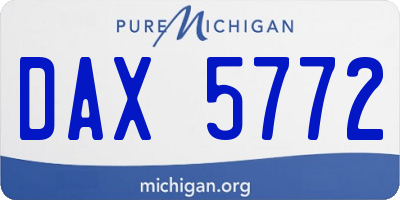MI license plate DAX5772