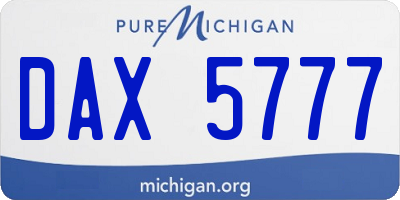 MI license plate DAX5777