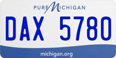 MI license plate DAX5780