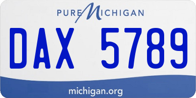 MI license plate DAX5789