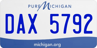 MI license plate DAX5792