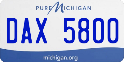 MI license plate DAX5800
