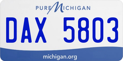 MI license plate DAX5803