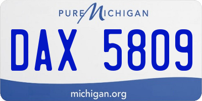 MI license plate DAX5809