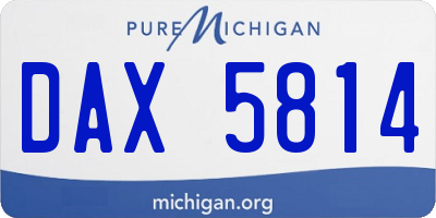 MI license plate DAX5814