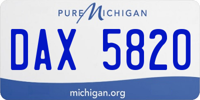 MI license plate DAX5820