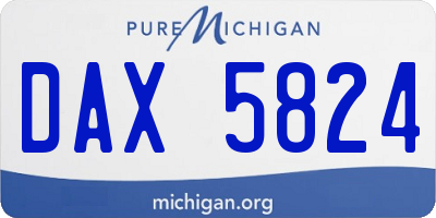MI license plate DAX5824