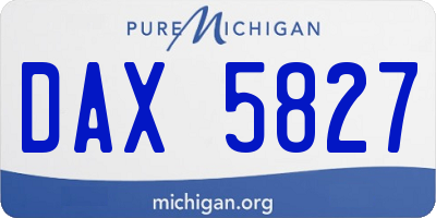 MI license plate DAX5827