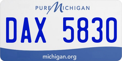 MI license plate DAX5830