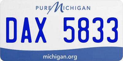 MI license plate DAX5833
