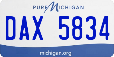 MI license plate DAX5834