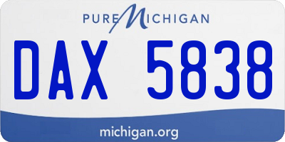 MI license plate DAX5838