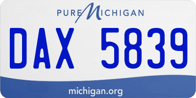 MI license plate DAX5839