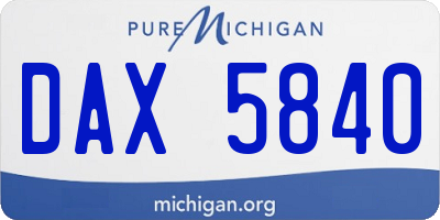 MI license plate DAX5840