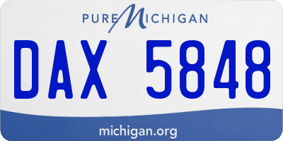 MI license plate DAX5848
