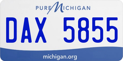 MI license plate DAX5855