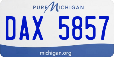 MI license plate DAX5857