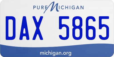 MI license plate DAX5865