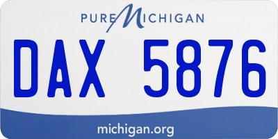 MI license plate DAX5876