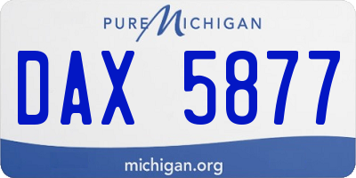 MI license plate DAX5877