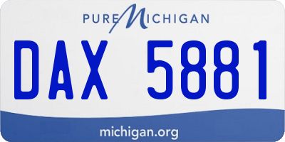 MI license plate DAX5881