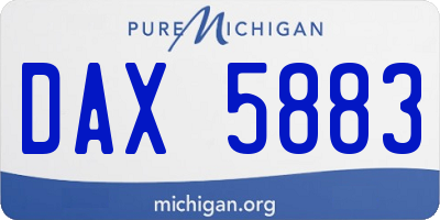 MI license plate DAX5883