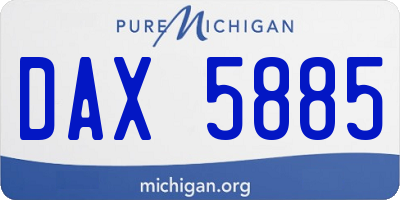 MI license plate DAX5885