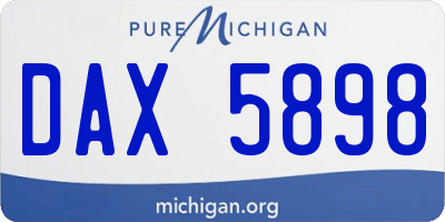 MI license plate DAX5898