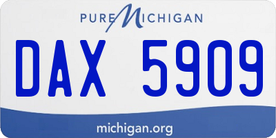 MI license plate DAX5909