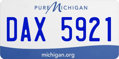 MI license plate DAX5921