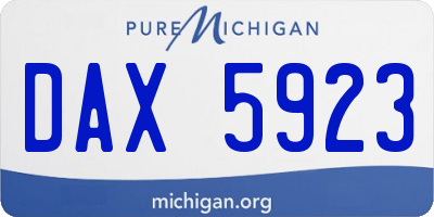 MI license plate DAX5923