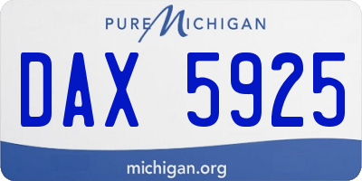 MI license plate DAX5925